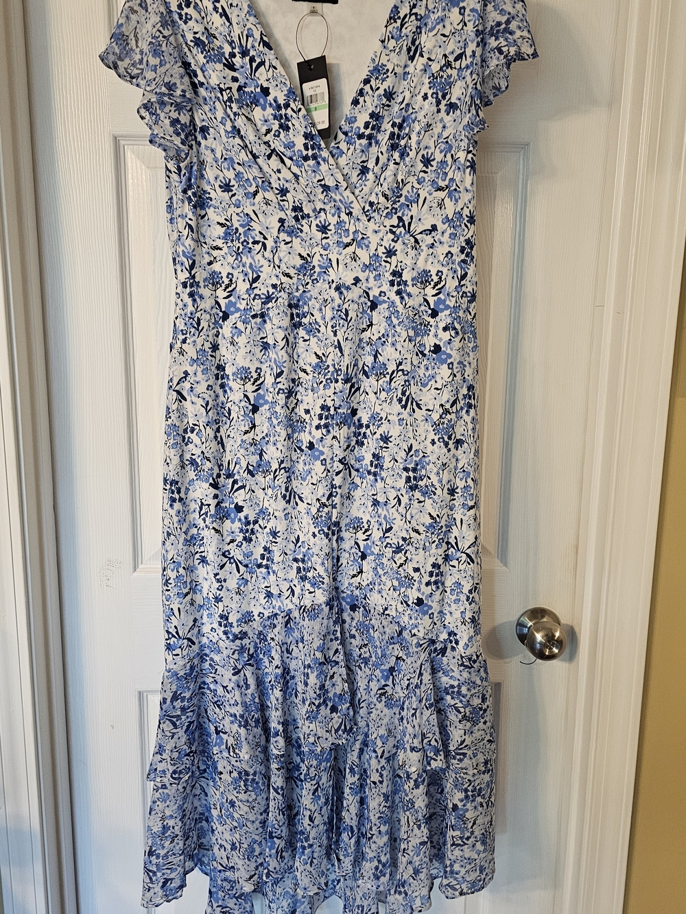 Tommy Hilfiger Blue and White Floral Maxi Dress